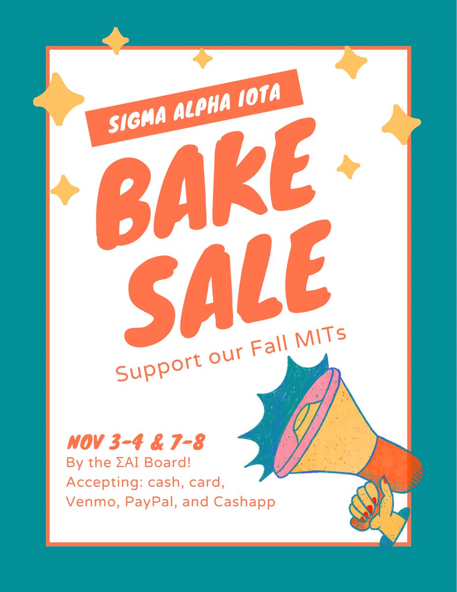 saibetaiota's tweet photo. Help our MITs raise money for their initiation fees! The bake sale will be in front of the ΣΑΙ board until 4pm Nov 3-4 &amp; 7-8! ❤️🌹

#sigmaalphaiota #loveandroses https://t.co/X2qAATXhbK