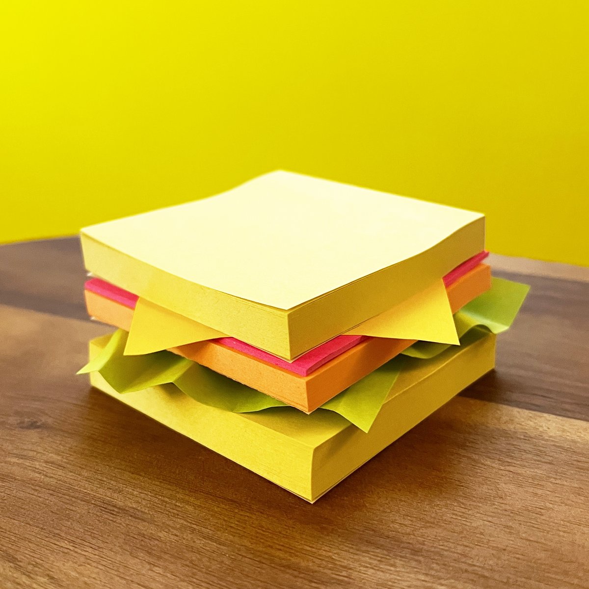 Stacking up something tasty for National Sandwich Day (for looks only, please don't eat). What's your go-to sandwich? #NationalSandwichDay #postit