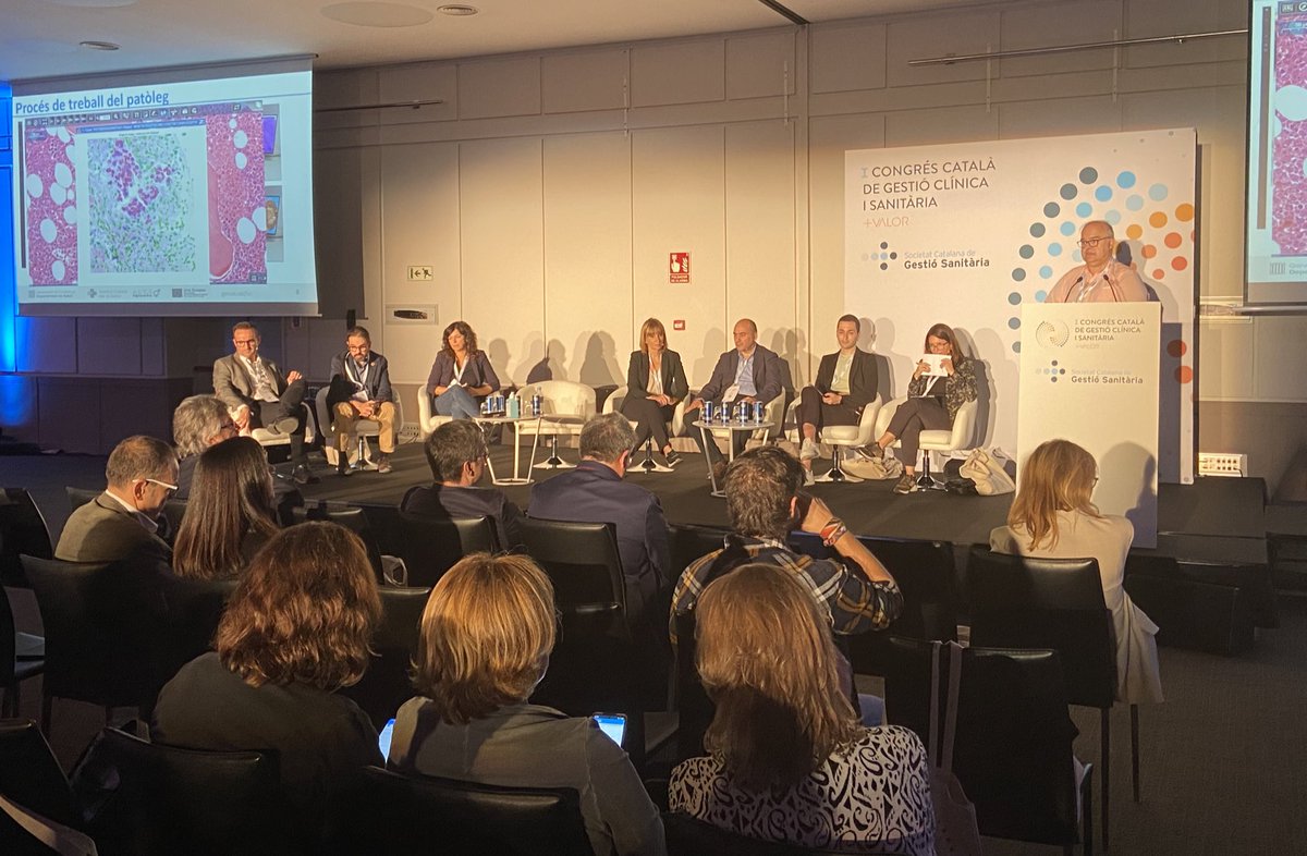 gestiosanitaria's tweet photo. La taula d’experiències sobre transformació digital moderada per @Meritxelldavins #MésValor

Amb projectes de l’@hospitalclinic, @SJDbarcelona_ca, @Mutua_Terrassa, @icscat, Gerència de Terres de l’Ebre @icscat, Fundació Salut Empordà i @hbellvitge https://t.co/G9Uw5SKjeM