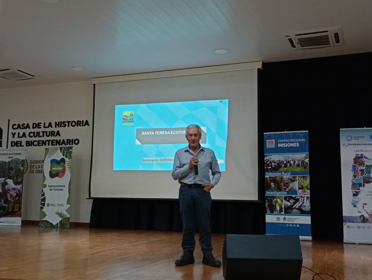 CambioRural_II's tweet photo. El grupo Cambio Rural “Ecoturismo Chaco” presentó la experiencia de grupo en el “Segundo Encuentro de grupos de Cambio Rural y Segundo Foro de Turismo Rural” en Oberá Misiones. 

🎤Disertaron Vicente Martín, Referente de grupo y la Promotora Asesora Mónica Lencina @intaextension https://t.co/qq9DWFP2v9