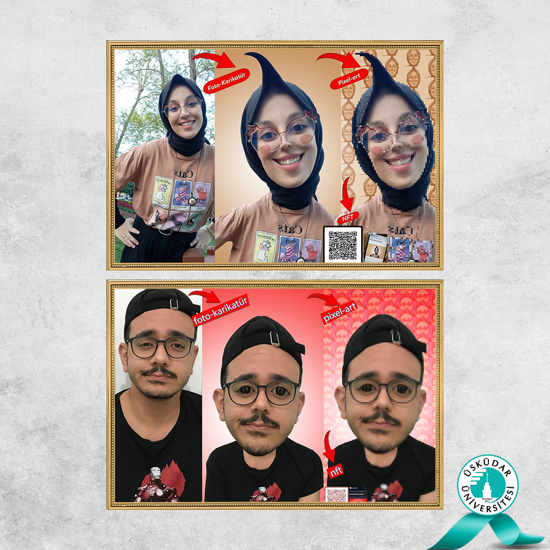 uskudaruni's tweet photo. #ÜsküdarÜniversitesi İletişim Fakültesi #Görselİletişim Tasarımı Bölümü öğrencileri, Görsel İletişim Tasarımı Bölüm Başkanı Prof. Dr. And Algül ile hazırladıkları çalışmalardan oluşan sergiyi Güney Yerleşke'de ziyaretçilerle buluşturdu.
https://t.co/S47vJ4qc7h
#NFT #NFTSergi https://t.co/8vQ0pctRgu