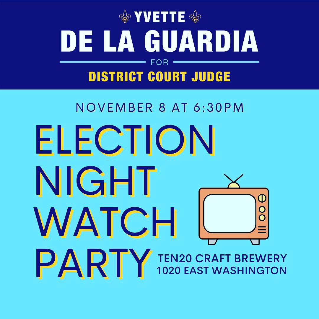 We hope to see everyone @ten20beer on Election Night! We’ve worked hard and have much to celebrate! 
#VOTE #VOTA
In-person early voting starts today and end on 11/5. See you on 11/8!
#yvettedelaguardiaforjudge 
#yvettedelaguardiaparajueza