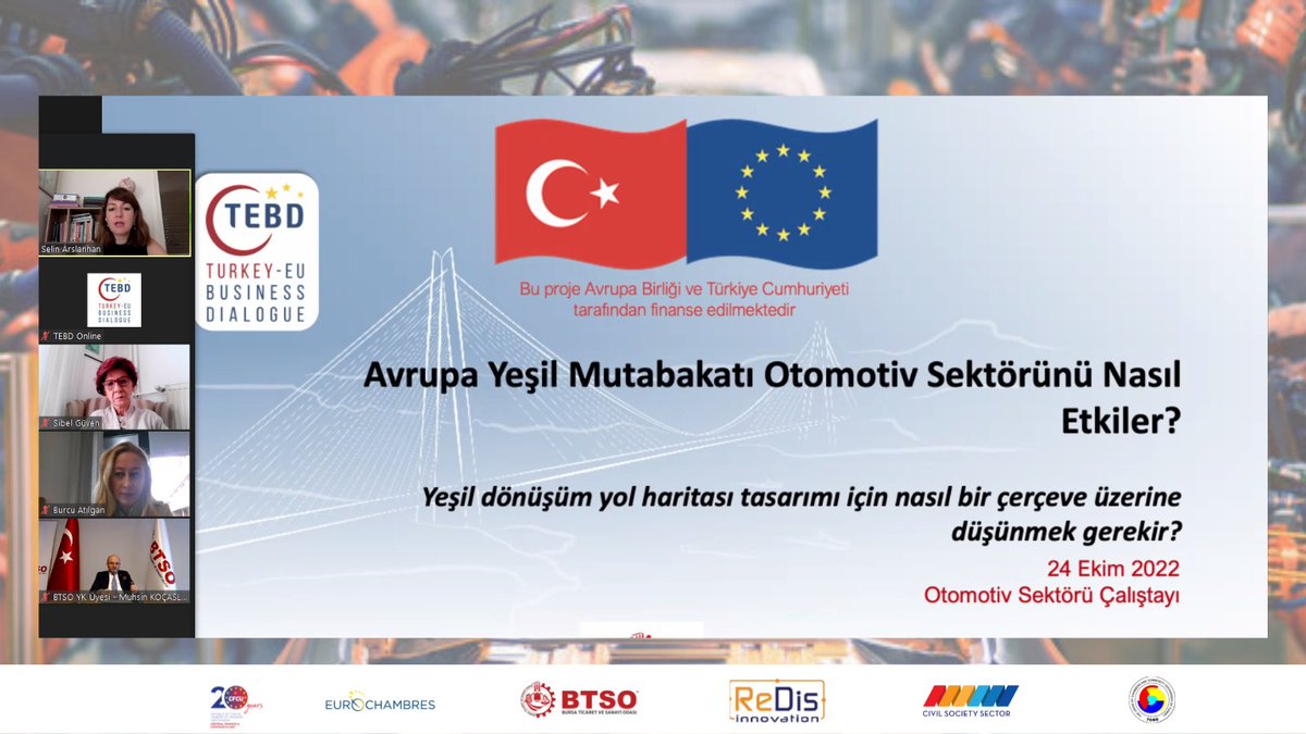 TEBD_Project's tweet photo. On 24 October #TEBD organised another #SME Workshop on creating a sectoral roadmap, in order to discuss how will the #EUGreenDeal impact on the automotive sector in coordination with @BursaTSO and @ReDisInnovation https://t.co/QX3Gwic37X