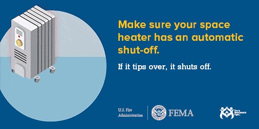 Make sure you have an automatic shut-off on your space heater for added safety.