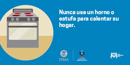 Nunca use un horno o una estufa para calentar su hogar; podría provocar incendios, lesiones e incluso la muerte.