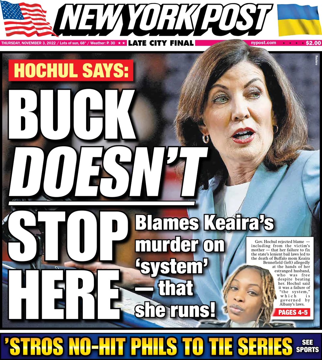 3 children will now grow up without a mother, because @KathyHochul refuses to overhaul cashless bail. She refuses to step up with leadership, boldness, and fight to truly take back our streets.