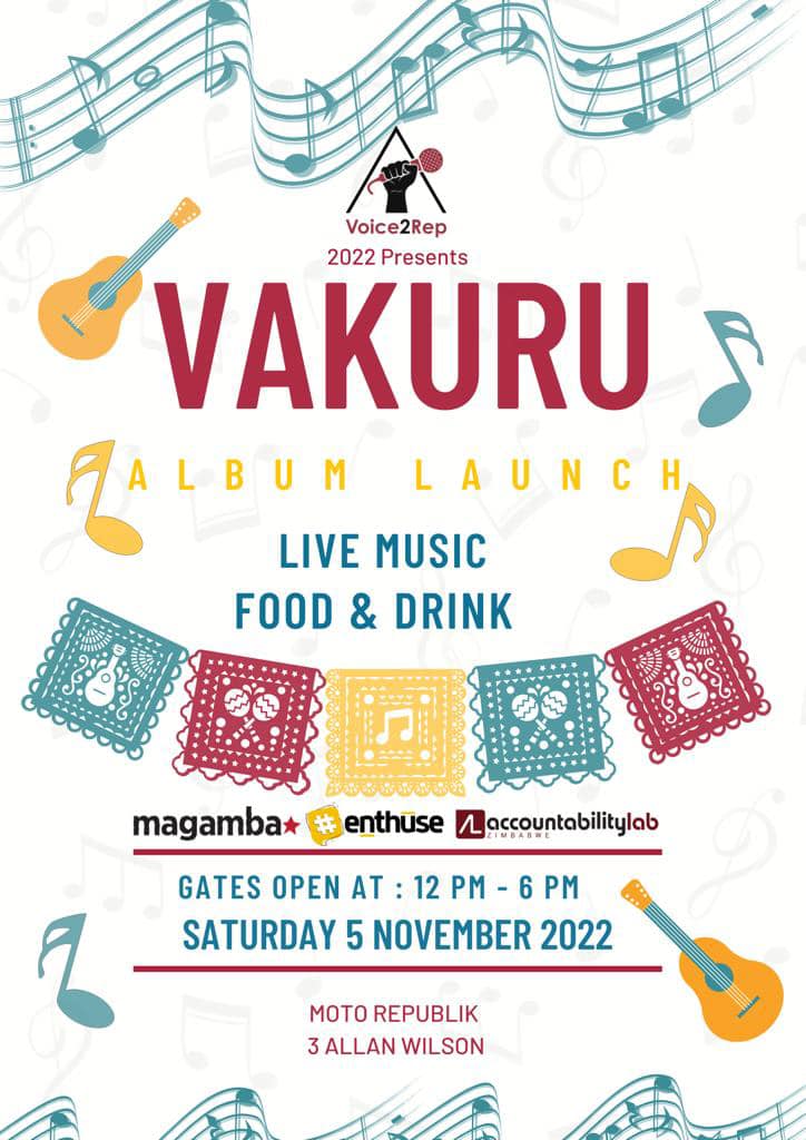 accountlabzw's tweet photo. @Voice2Repzw launches Vakuru this Sat 5 November, at @MotoRepublik !!
Join us for good music, food &amp; drinks from 12pm to 6pm as our artists will be performing their songs live, off the Vakuru Album. Admission is FREE!

Download the album on WhatsApp --> https://t.co/YPRfnfslsL https://t.co/sHV5N7PVb6