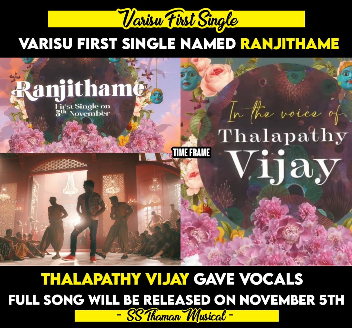 oolaludansladin's tweet photo. #Ranjithame is going to be an instant and trendy chartbuster 😘
#RanjithameFromNov5 #Beast #Varisu #Vaarasudu #Thalapathy67 #VarisuPongal @actorvijay #VarisuFirstSingleAnnouncement https://t.co/PAyRGpwpdL