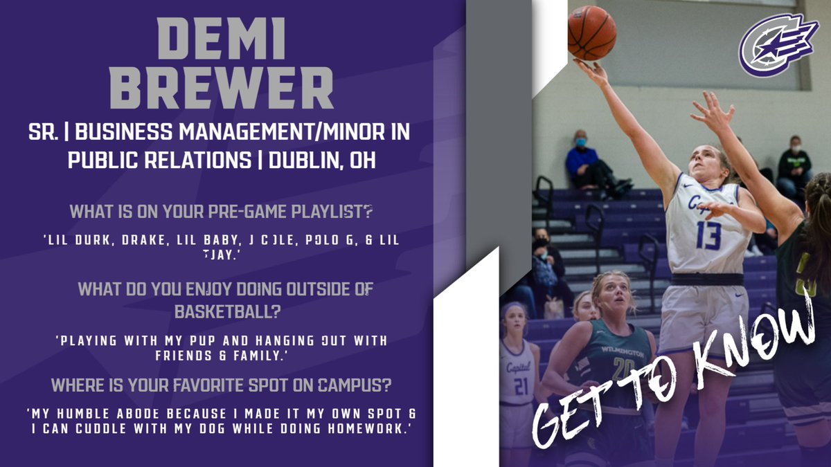 CapitalWBB's tweet photo. #GetToKnowTheTeamโ Next up, we got Sr. Demi Brewer from Dublin, OH! #capfam โ๏ธ https://t.co/uxbKlYym4q
