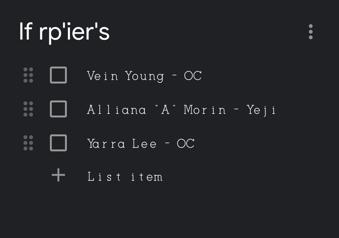 again, I'm looking for rp'ier who can portray my characters most especially si Vein since next AU will be her story na. Hit me up if you're interested, thank you!