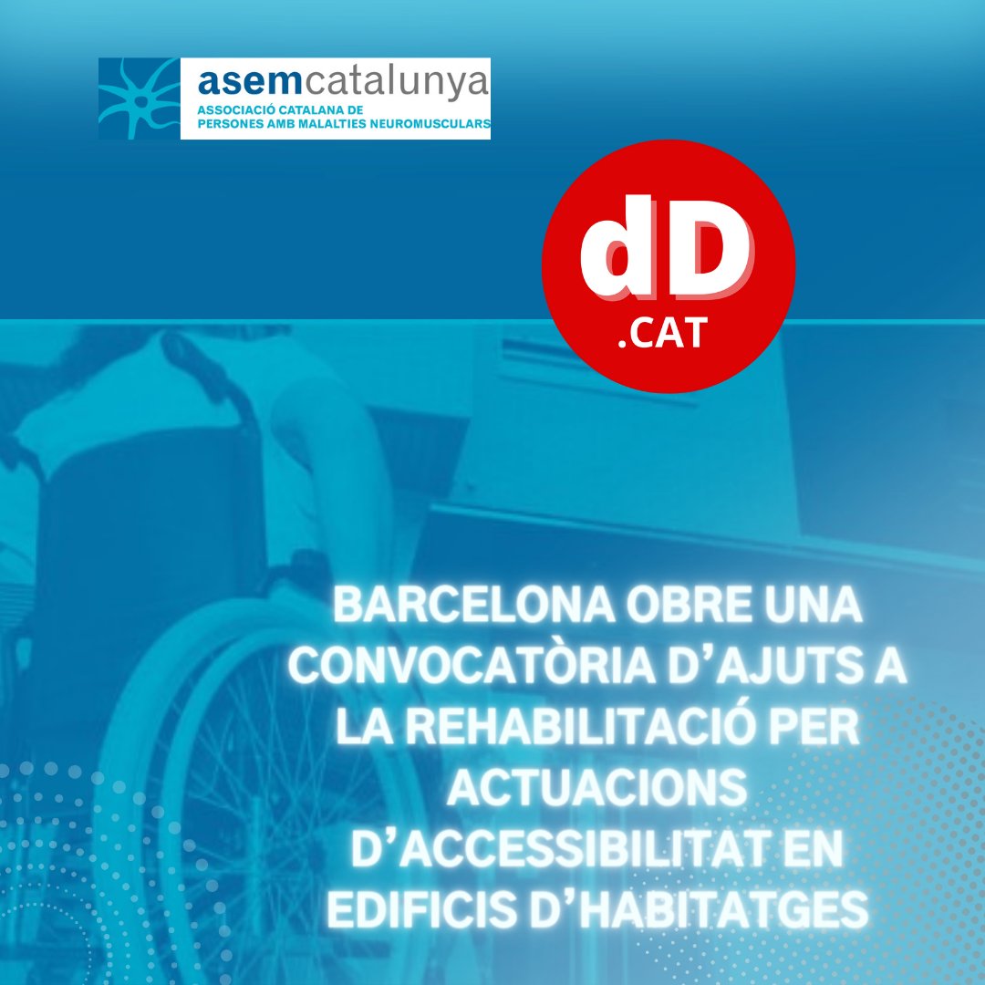 ASEMCatalunya's tweet photo. El Consorci de #Habitatge de #Barcelona ha obert una convocatòria d’ajuts a la rehabilitació 
Article en @DiariDiscapCat 
https://t.co/myMpKrsHhU
#asemcatalunya #bcn #habitatgesocial #habitatge #habitatgepúblic #viviendadigna #viviendasocial #discapacitat #discapacidad https://t.co/yR6C6h165G