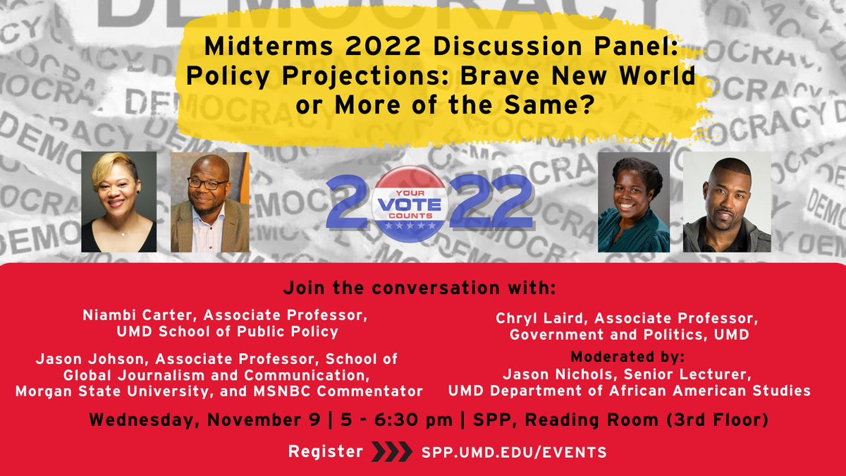 Join us Nov. 9 for a post-election discussion about the policies we might see from a newly elected U.S. Congress. Register ow.ly/QUIS50LsJQB Remember to let your voice be heard this election. Nov. 3: last day to vote early. Nov. 8: General Election Day.