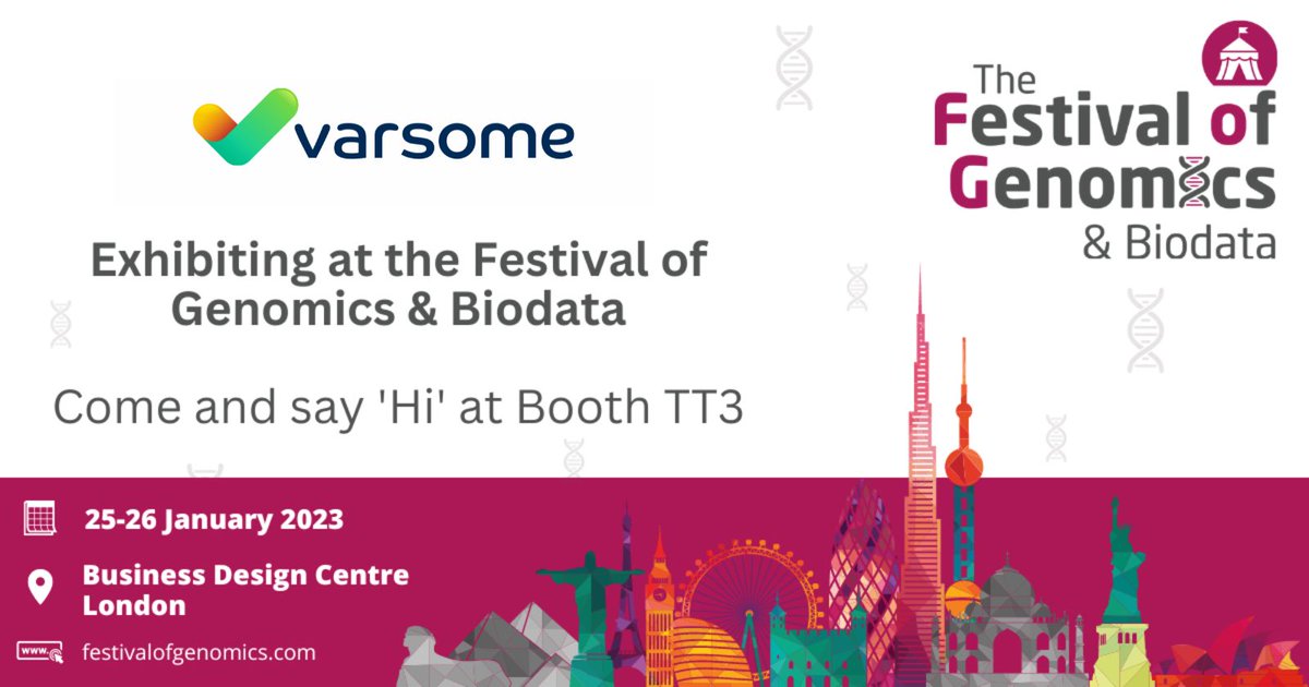 varsome's tweet photo. We will be exhibiting at @FLGenomics #fog2023 - we can't wait to see all of you there in the new year. You can register here: https://t.co/raqZzrJ5mp and be part of the fun!
#precisionmedicine #ngs #variantinterpretationcompany #bioinformatics #uk https://t.co/fMm14BW729