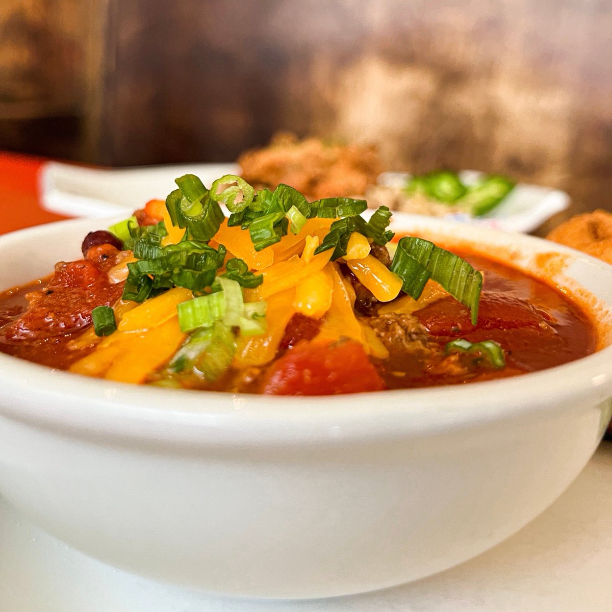 MeccaRaleigh's tweet photo. Chef D's servin' up a hearty bowl of chili with jalapeño cheddar hush puppies today through the weekend! https://t.co/HfW0AWO0nk