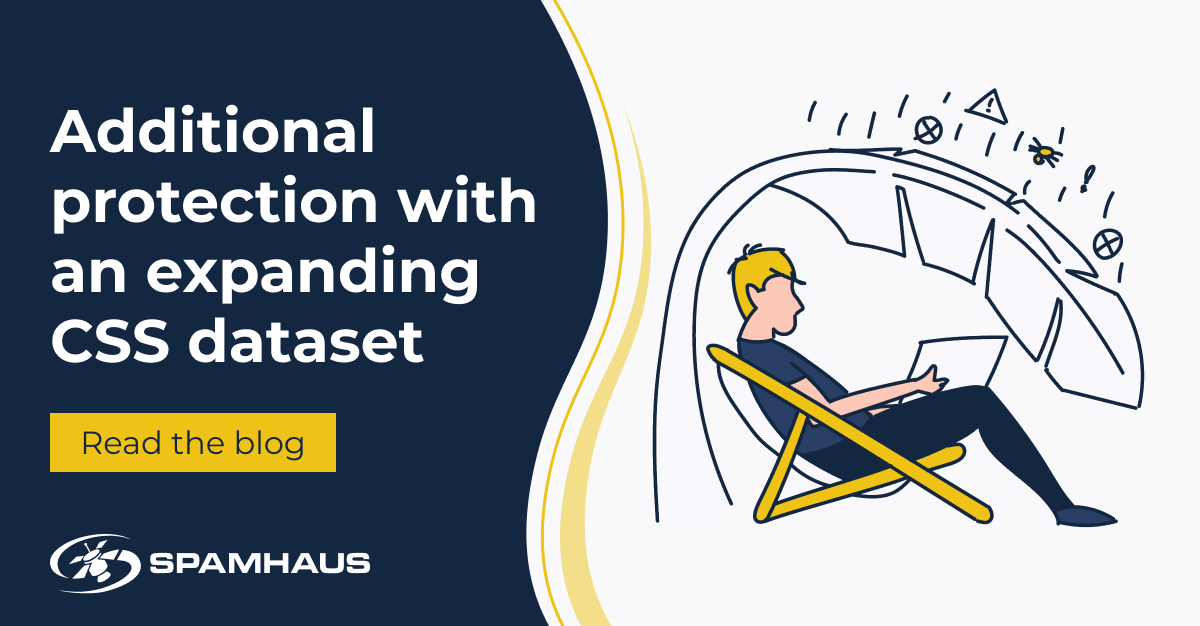 SpamhausTech's tweet photo. From next Wednesday, Nov 9th, users of our Combined Spam Sources (CSS) will start to see the dataset expand to provide increased protection and insight. For more information, read here: https://t.co/UfZfEUzBze

#IPReputation #ThreatIntel #CSS https://t.co/fxd2kWClL8