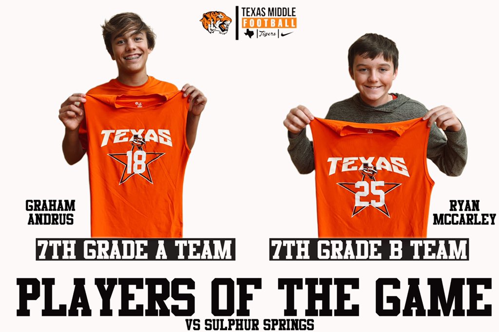 7th Grade finished out their season on Monday and these two players were chosen as their team’s Player of the Game! Congratulations!!