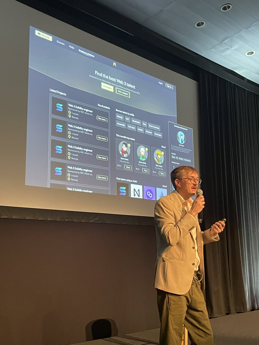 rosspower's tweet photo. Great to hear how @MrScottMeyer is building solutions to connect employers with learners though verifiable credentials (or #web3credentials) @metacraftersio https://t.co/Q1EEBpv07o