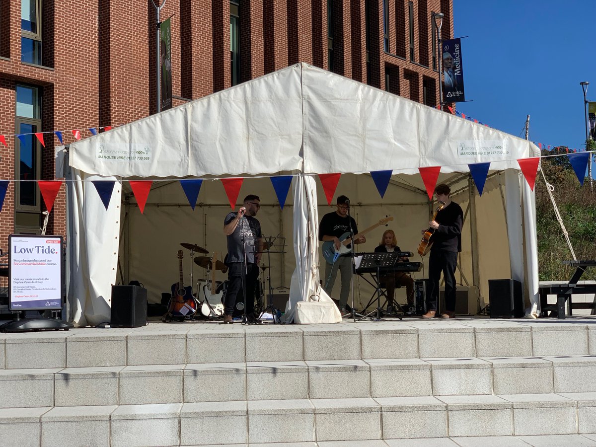 Looking forward to seeing you at the Canterbury Campus Open Day: Sat 12 Nov | 10am-3pm
Book your place now bit.ly/3sXA9fW
Image of 'Low Tide' - a band formed by Commercial Music graduates performing at the last open day. <a href="/CCCU_SCANDI/">School of Creative Arts and Industries</a> <a href="/cccu_humanities/">CCCU Humanities</a> <a href="/CCCUarchaeology/">CCCUarchaeology</a>