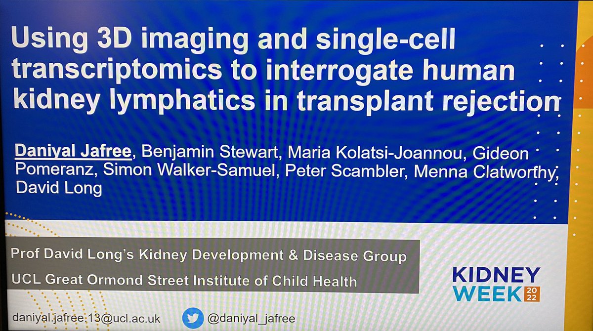 Exciting to be at <a href="/ASNKidney/">American Society of Nephrology</a> #Kidneywk presenting our latest research on human kidney lymphatic vessels in transplant rejection. Come join us at the Transplantation Basic Science session at 4:30pm in W314!