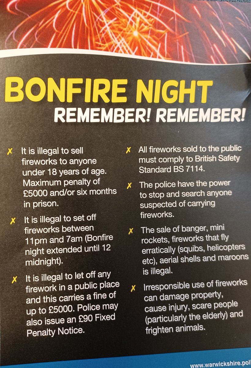 With bonfire night fast approaching, comes the danger of the illegal sale of fireworks to individuals who are underage. Fireworks are a danger when they are not used sensibly. THINK.