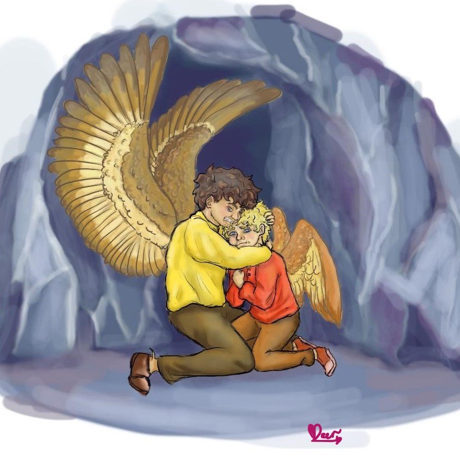 Druid_Deer's tweet image. So today is my turn to post fanart for @silverproject0 ! This is from SilverWing15's fic "Baby Birds" (on ao3) I love that fic so much;;

Original post on Tumblr so Silver can see it better but thought I'd post it here too&amp;lt;3

at.tumblr.com/peura2714/fana…