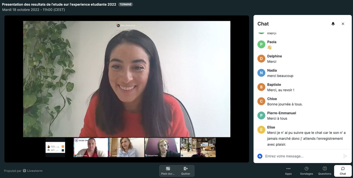 Magma App 👩🎓👨🎓 (@magmaapp) on Twitter photo Mid-October, we published our study on students' expectations of school recruitment experience.
It was a success: +500 downloads, +200 people live during the webinar !
Thanks to <a href="/sophiedetarle/">Sophie de Tarlé</a>, Alisa Grassaud, Yves Perret and <a href="/florence_cann/">Florence Cann</a>.
Study link : bit.ly/3zHXOEW Mid-October, we published our study on students' expectations of school recruitment experience.
It was a success: +500 downloads, +200 people live during the webinar !
Thanks to <a href="/sophiedetarle/">Sophie de Tarlé</a>, Alisa Grassaud, Yves Perret and <a href="/florence_cann/">Florence Cann</a>.
Study link : bit.ly/3zHXOEW