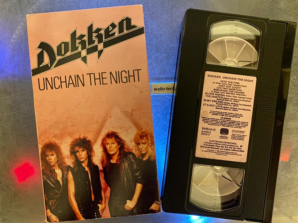 November 1986: One year after the release of their album 'Under Lock and Key', 'Dokken - Unchain The Night' was issued on VHS in North America with all music videos plus tour footage shot by the band. Listen for Dokken on HAIR BAND RADIO metalshoprocks.torontocast.stream/listen-hair-ba… #80sMusicVideos