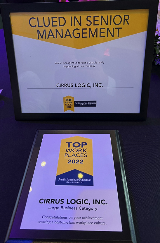Cirrus Logic (@cirruslogic) on Twitter photo We know Cirrus Logic is a great place to work – and now so does all of Central Texas. For the 13th year, the <a href="/statesman/">Austin Statesman</a> newspaper has recognized us as a top workplace in Central Texas -- with an engaged leadership team that listens! Join our team! bit.ly/3h7XAR2 We know Cirrus Logic is a great place to work – and now so does all of Central Texas. For the 13th year, the <a href="/statesman/">Austin Statesman</a> newspaper has recognized us as a top workplace in Central Texas -- with an engaged leadership team that listens! Join our team! bit.ly/3h7XAR2