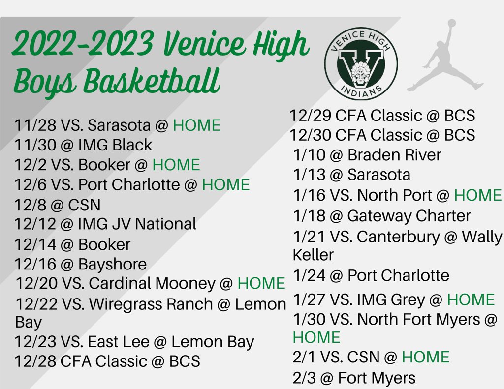 Our schedule for the upcoming season. #1V1F