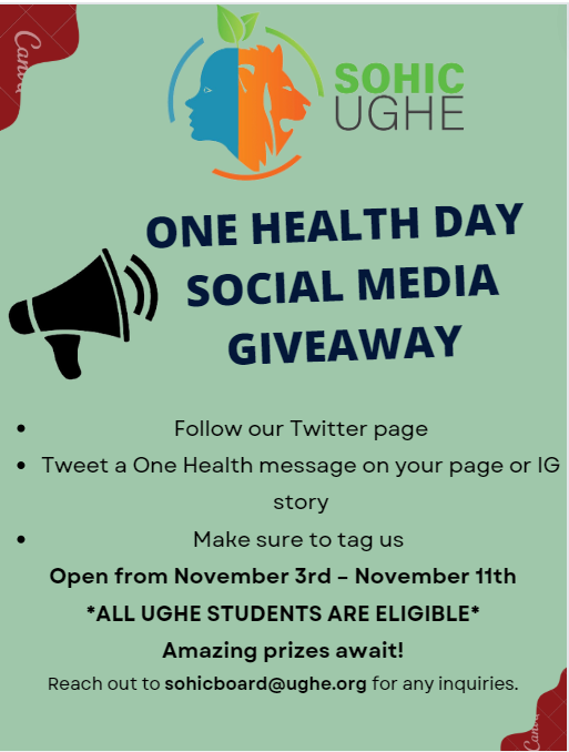 In order to create awareness, SOHIC UGHE has organized a social media giveaway. Winners will be awarded based on the quality of message shared and number of likes and retweets. See flyer below for more details.