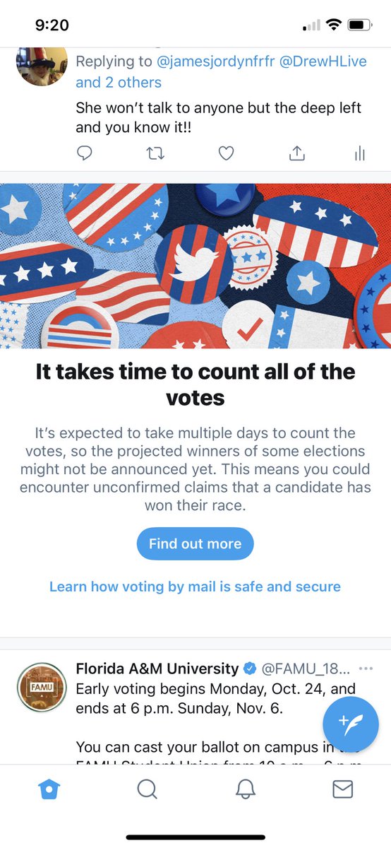What is this nonsense???  Can’t even mute it or block it or anything!!  It should NOT take weeks to count - #OneDayVoting