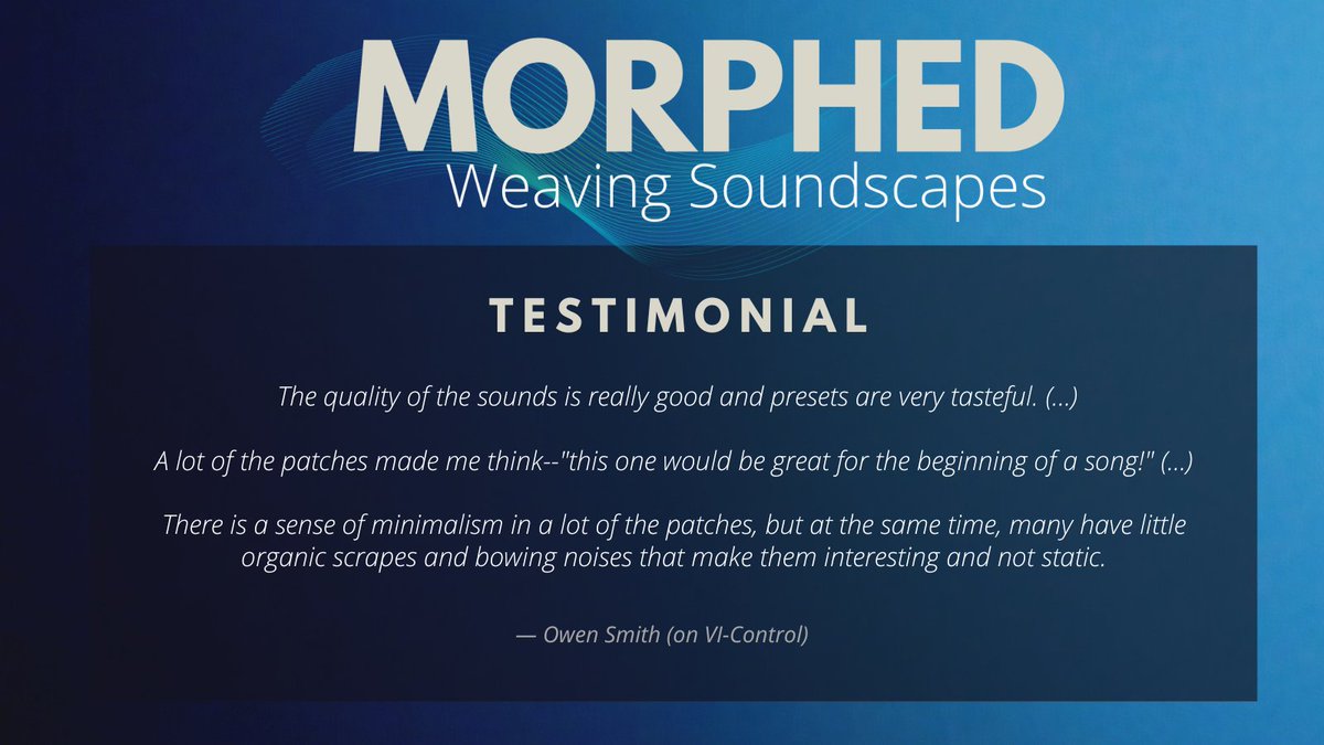 The reviews are in! 
MORPHED - Weaving Soundscapes on SALE now! 
More info on: visionstntmusic.com 
 #mediacomposer #komplete #garageband #musiccomposer #composersofinstagram #composerlife #nativeinstruments #ambient #cubase #musicproducer #sampling #soundtrack