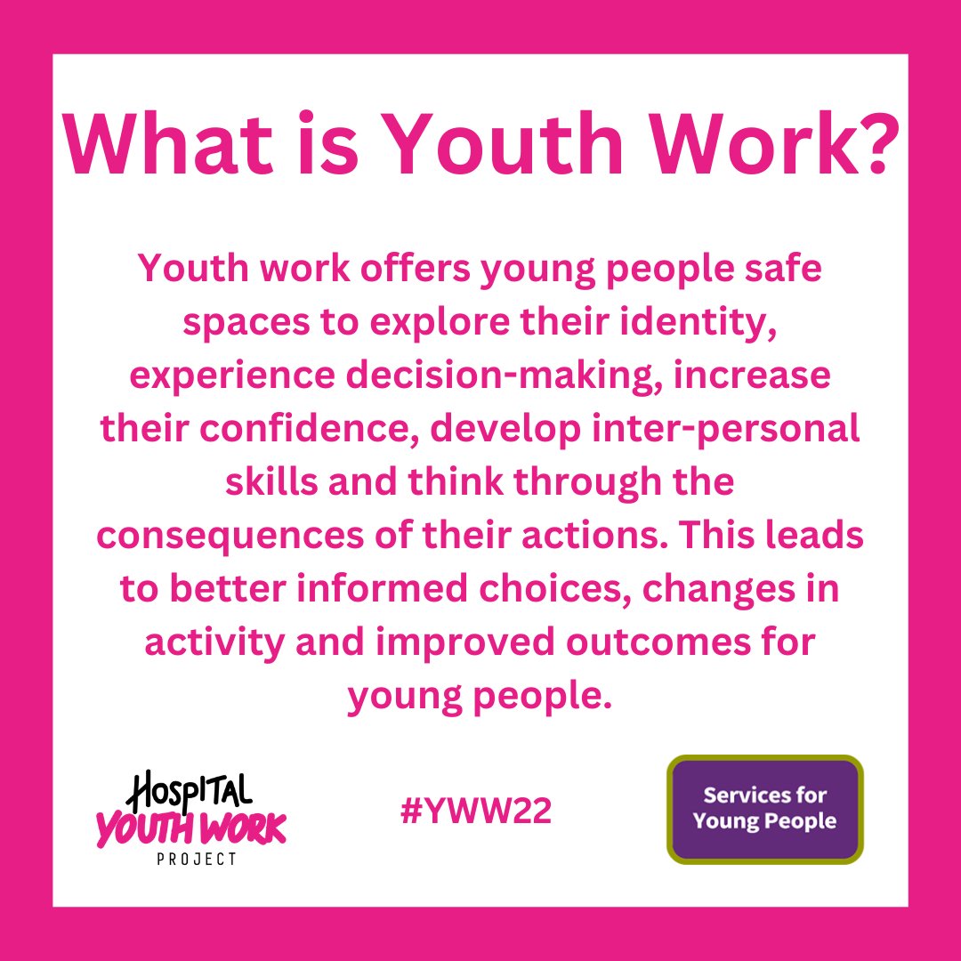 Hospital Youth Work (SfYP) (ENHT) (WHTHT) NHS (@hywnhs) on Twitter photo What is Youth Work?
#YWW22 #HospitalYouthWork
<a href="/HCCSfYP/">Services for Young People</a> <a href="/natyouthagency/">NYA</a> <a href="/WHTSafeguarding/">WestHerts SafeguardingTeam</a> <a href="/ENHSafeguarding/">East & North Herts Safeguarding Team π</a> What is Youth Work?
#YWW22 #HospitalYouthWork
<a href="/HCCSfYP/">Services for Young People</a> <a href="/natyouthagency/">NYA</a> <a href="/WHTSafeguarding/">WestHerts SafeguardingTeam</a> <a href="/ENHSafeguarding/">East & North Herts Safeguarding Team π</a>