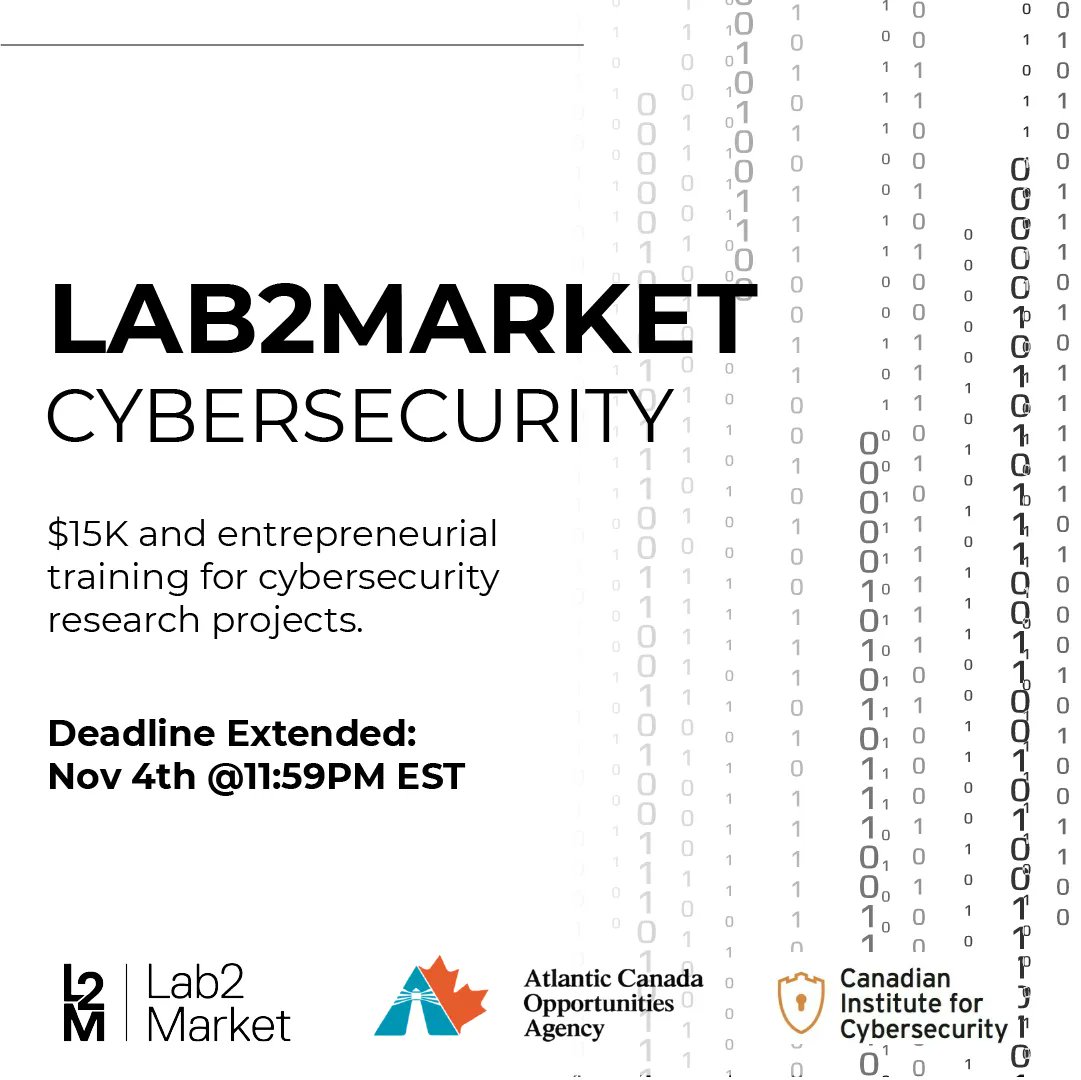 Lab2Market (@lab2marketca) on Twitter photo Applications for our Lab2Market Cybersecurity Winter 2023 cohort close TOMORROW at 11:59PM EST!
If you have research in the cybersecurity space and want to discover the entrepreneurial potential of your idea, apply here: buff.ly/3DTcbJc
<a href="/cic_unb/">Canadian Institute for Cybersecurity (CIC) 🍁</a> Applications for our Lab2Market Cybersecurity Winter 2023 cohort close TOMORROW at 11:59PM EST!
If you have research in the cybersecurity space and want to discover the entrepreneurial potential of your idea, apply here: buff.ly/3DTcbJc
<a href="/cic_unb/">Canadian Institute for Cybersecurity (CIC) 🍁</a>