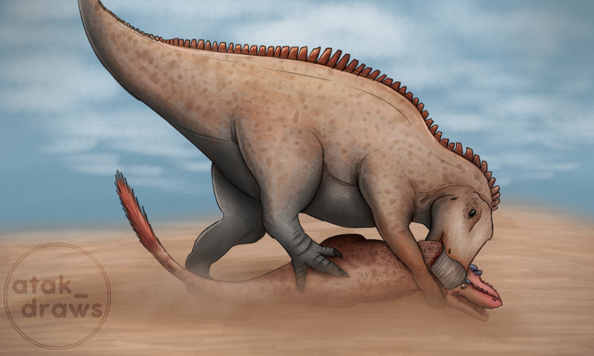 ThePaleoLad on Twitter: "A bull #Shantungosaurus executes an adult  #Zhuchengtyrannus for simply existing. Thanks to @EnnieNovachrono for  helping me with the pose. #paleoart #paleontology #dinosaur #Dinovember2022  https://t.co/kh8pd0vFbD" / Twitter