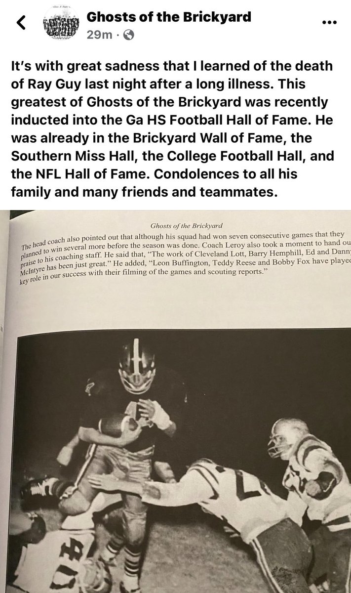 MikaelaThomasTV's tweet image. So sad to hear and learn about the passing of #ThomsonNative #RayGuy. Guy was and forever will be a legend. @NickWRDW @CheneyAUG @JohnHartWJBF @espn @NFL