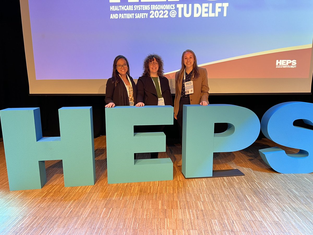 HFES_Illini's tweet photo. @Dr_A_Wooldridge and members of her @HFSSLab, Carol and @k_halelopez, are at TU Delft this week presenting their research and networking with scholars from all across the globe! #HEPS2022 #HealthcareErgonomics #PatientSafety https://t.co/XSHyXXEWdY