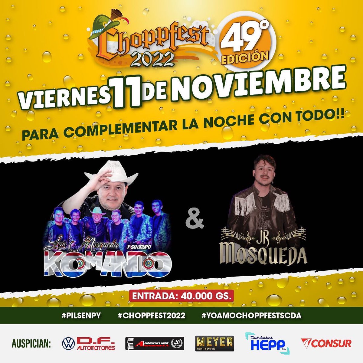 No te podés perder la tradicional caravana! Recorremos las Colonias con el grupo Encuentro Musical y repartiendo chopp🤤🍻🤩💥🎊
Y después de todo eso todos nos encontramos en el club para seguir la fiesta con Luis Mosqueda y su grupo Komando, Electrosoni Disco y mucho chopp!💥🍺