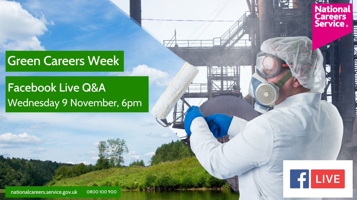 4 days to go until #GreenCareersWeek 💚

What is a green career? Thinking about a career in the green sector? 🌎

Join our careers adviser Mark on Wednesday 9 November at 6pm who will be answering your questions on Green Careers Week.

➡️ fb.me/e/1Z67fST6m