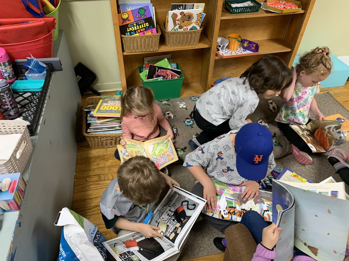 Look what happens when you add a rug and pillows to the reading corner!!! <a href="/BishopFeild/">Bishop Feild Elementary</a> <a href="/NLESDLit/">NLESDLit</a> 
#Kindergartenfun #readingforpleasure