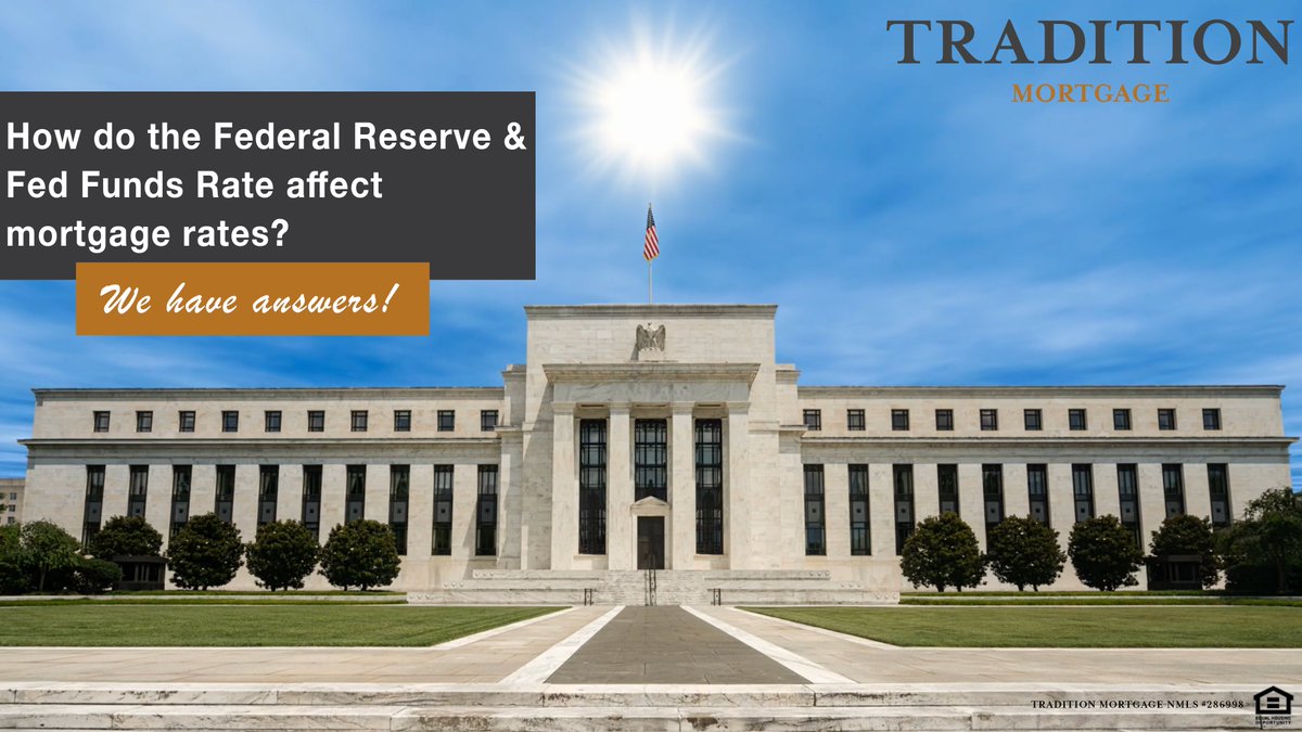 TraditionMort's tweet photo. The relationship between the Federal Reserve and the Fed Funds Rate which it controls and their impact on mortgage rates can be confusing. Let Tradition's team help you understand what the Fed's actions yesterday mean know that Tradition will be help with answers and solutions. https://t.co/00eZWc31Bx