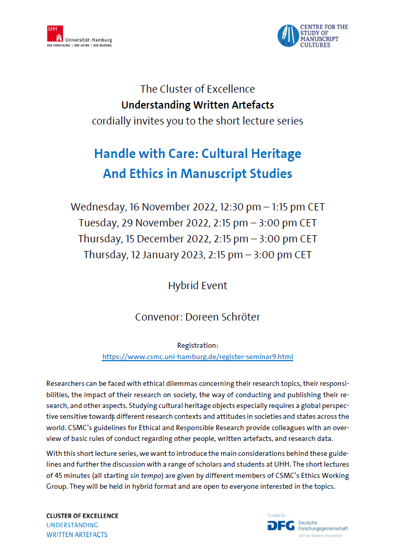 Centre for the Study of Manuscript Cultures (CSMC) tweet media