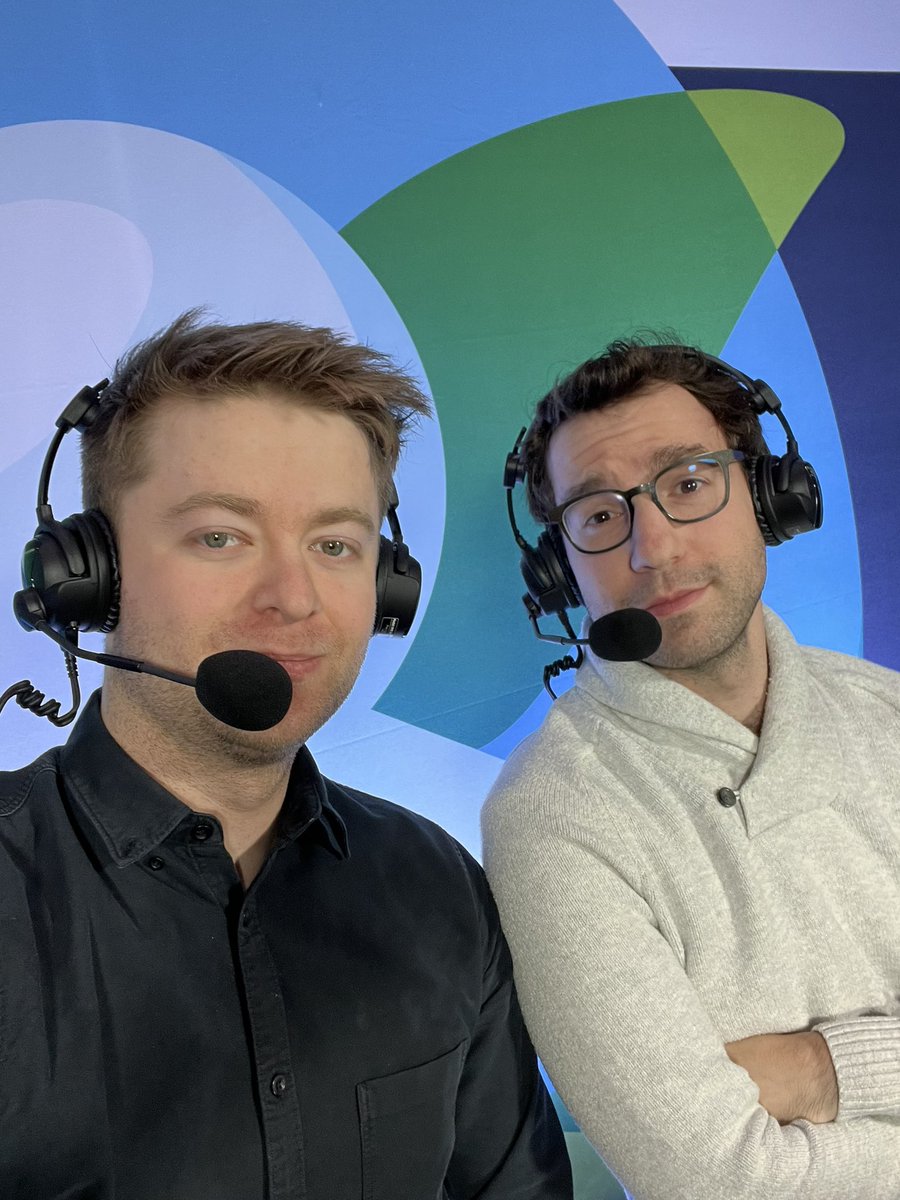 amanhambleton's tweet image. GOOD MORNING! Day 2 in the commentary booth with @GM_Hess for the #Chesscomglobal Championship 🎧