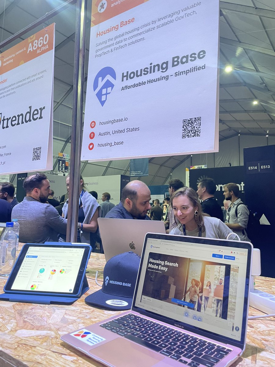 Housing_Base's tweet photo. Day 2 of @WebSummit and our Founders are exhibiting in Pavillion 5! Come check us out!! #govtech #proptech #AffordableHousing https://t.co/t6coy5x9KS