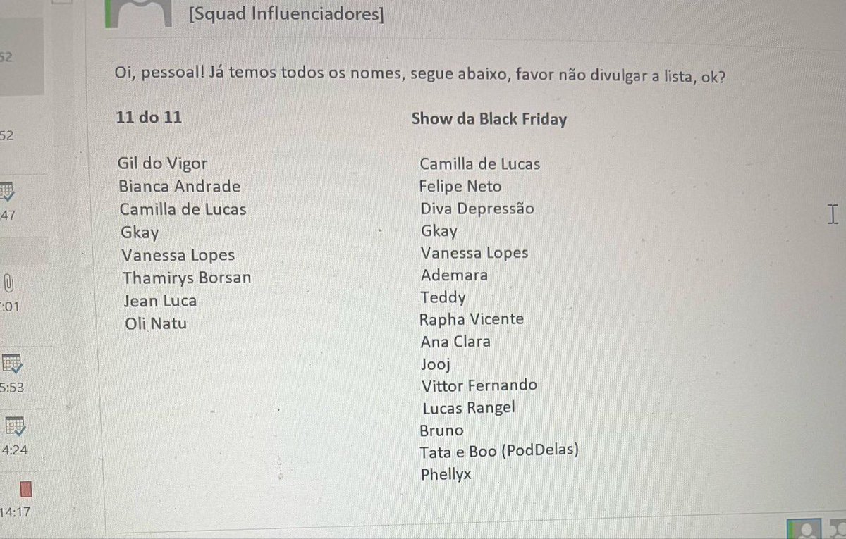 choquei's tweet photo. 🚨AGORA: @americanas deixa vazar no twitter os nomes dos influenciadores que vão estar nas duas superlives de novembro. https://t.co/SwFUiYzWZQ