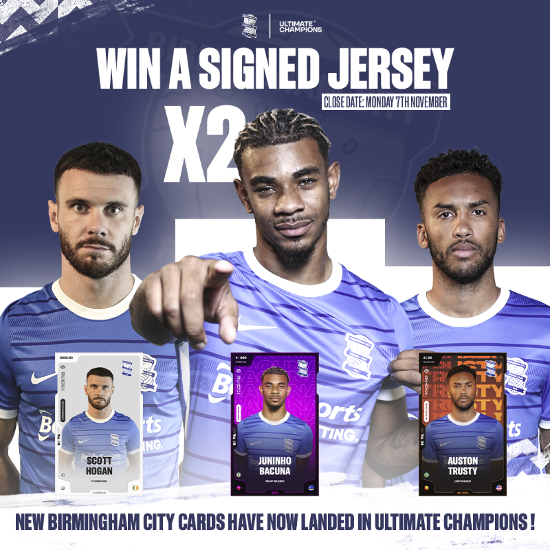 BCFC's tweet photo. #AD: 🚨 2x signed shirt giveaways! Win a 2022/23 signed shirt from the First Team thanks to our new gen fantasy sports partner @UltiChamps.

To enter:
✅ Like &amp; RT
✅ Follow Ultichamps
✅ Complete the Ultimate Champions Draft &amp; comment your manager name below!