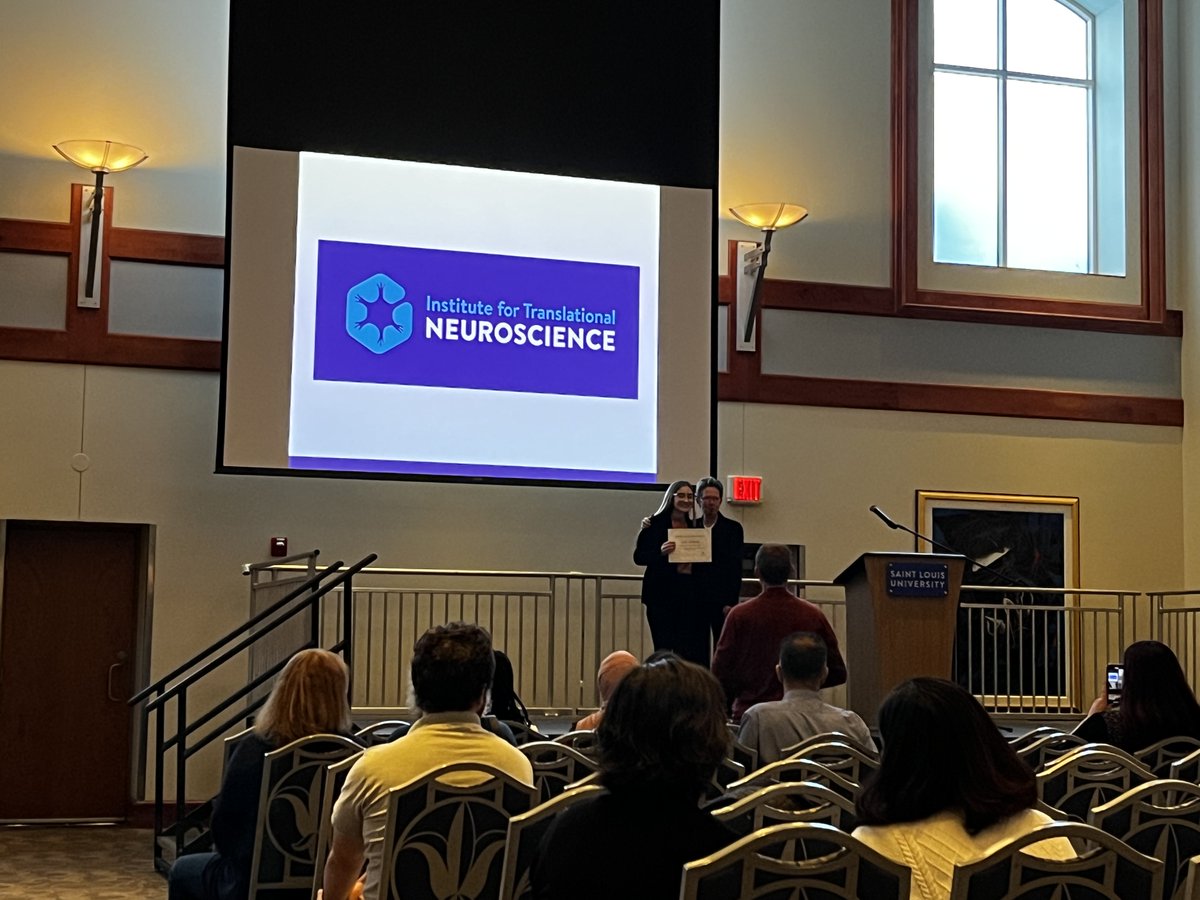 Neuroscience senior, Julia Lanfersieck, presented at the 4th Annual Henry and Amelia Nasrallah Center for Neuroscience Research Symposium yesterday and won the award for best undergraduate research poster. Congrats, Julia! <a href="/SLU_ITN/">Institute for Translational Neuroscience</a>