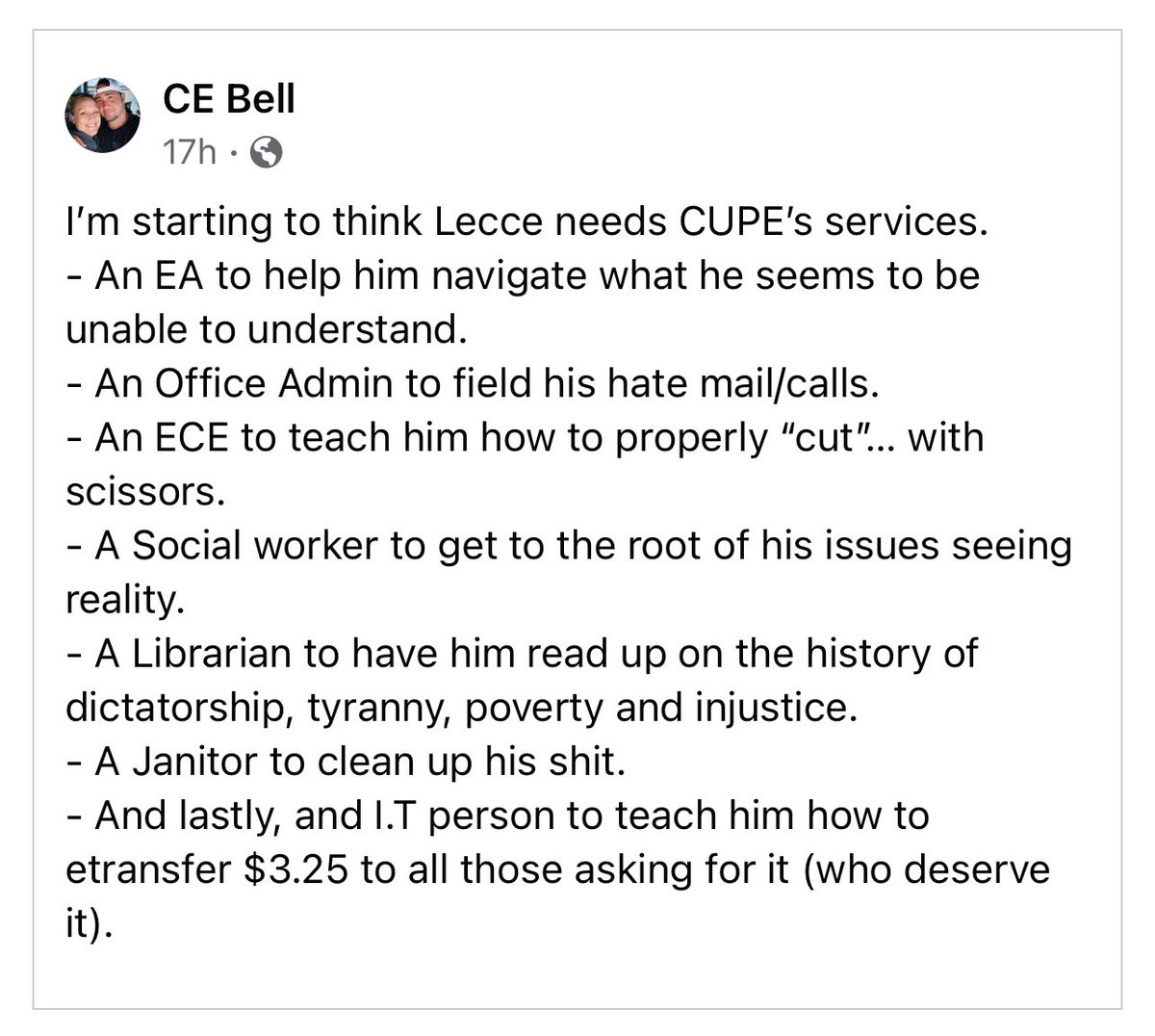 <a href="/CUPEOntario/">CUPE Ontario</a> <a href="/waltonmom/">Laura Walton</a> <a href="/osbcucscso/">OSBCU-CSCSO</a> <a href="/OFLabour/">OFL</a> <a href="/CanadianLabour/">Canadian Labour</a> <a href="/torontolabour/">TYR Labour Council</a> <a href="/theJagmeetSingh/">Jagmeet Singh</a> <a href="/NDP/">NDP</a> @Pattycoates