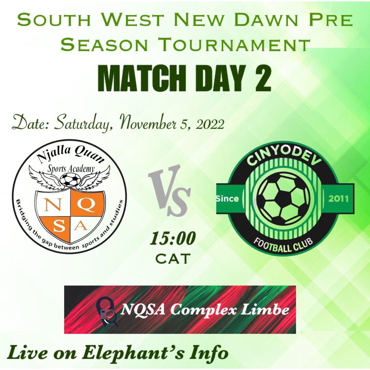 Up Next... An away trip to the Bimbia Boys. Focus is key. 
#CheckyBoys. 
🟢⚪️🟢⚪️