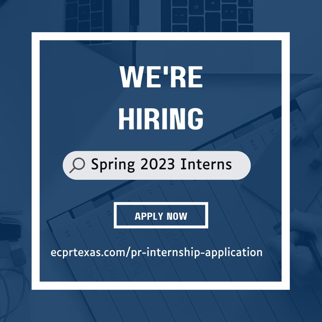 ECPRTexas's tweet image. Are you an upcoming college junior or senior with a passion for all things public relations and communications? Join our team as a Spring 2023 intern!

Applications close December 1st. ecprtexas.com/pr-internship-…

#PRInternship #AustinInternships #2023Internship